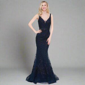 Glow navy dress, size 0, NEW WITH TAGS!